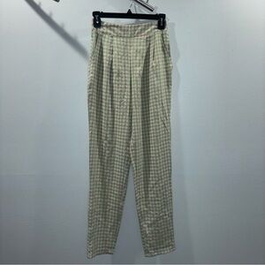 NWT Nasty Gal Pants- Pink & Green Gingham Seersucker Cottage Core Trousers